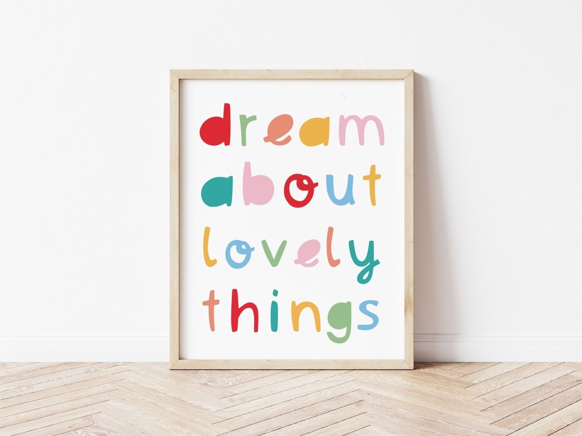 Dream About Lovely Things Spring Print – for children, available at Learning Bugs UK