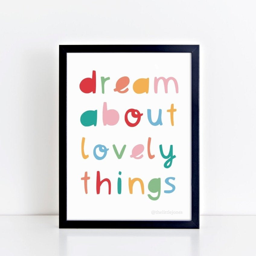 Dream About Lovely Things Spring Print – for children, available at Learning Bugs UK