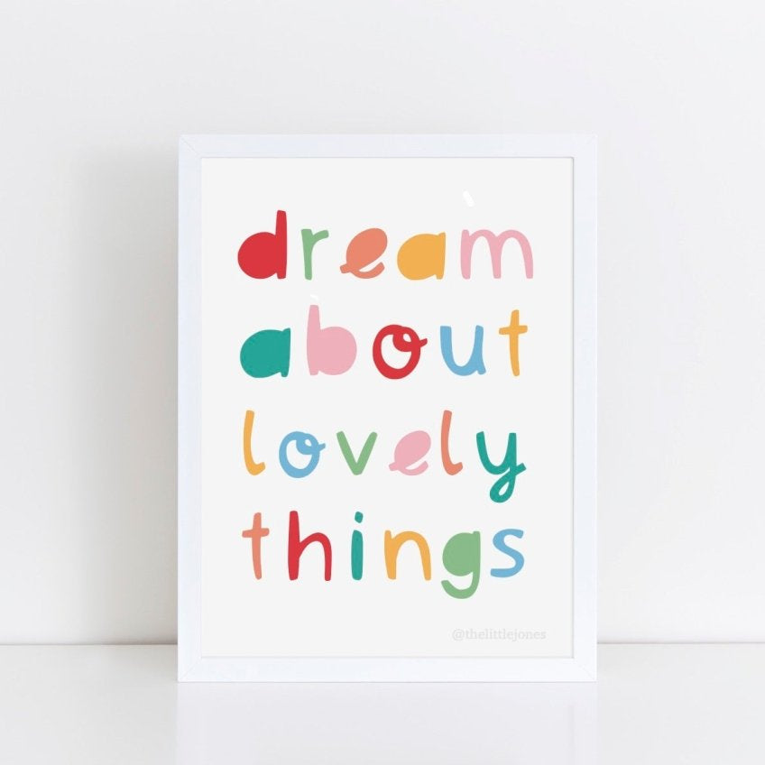 Dream About Lovely Things Spring Print – for children, available at Learning Bugs UK
