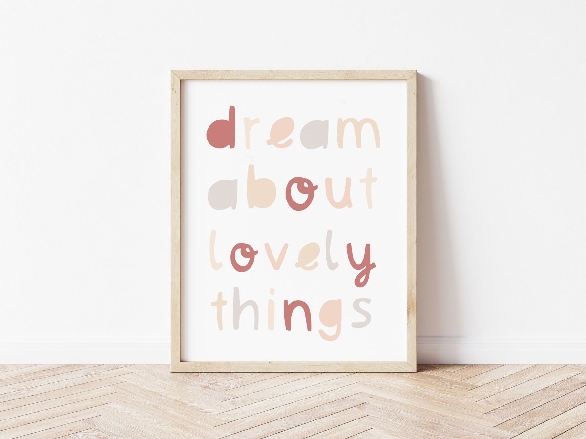 Dream About Lovely Things Boho Print – for children, available at Learning Bugs UK