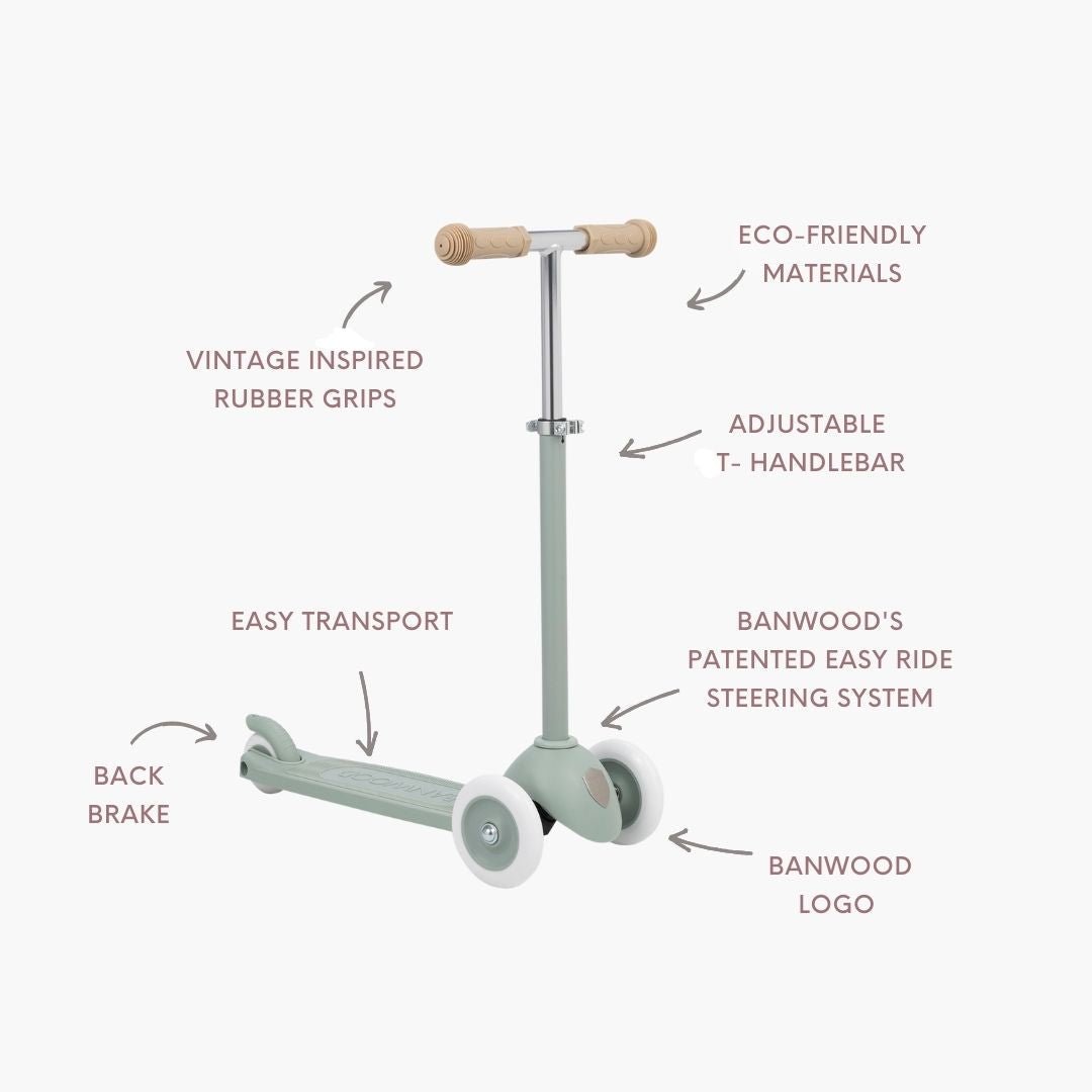 Buy Banwood Eco Scooter Kids 3 - Wheel Scooter (Clay) | SCOOTER for kids by Learning Bugs UK