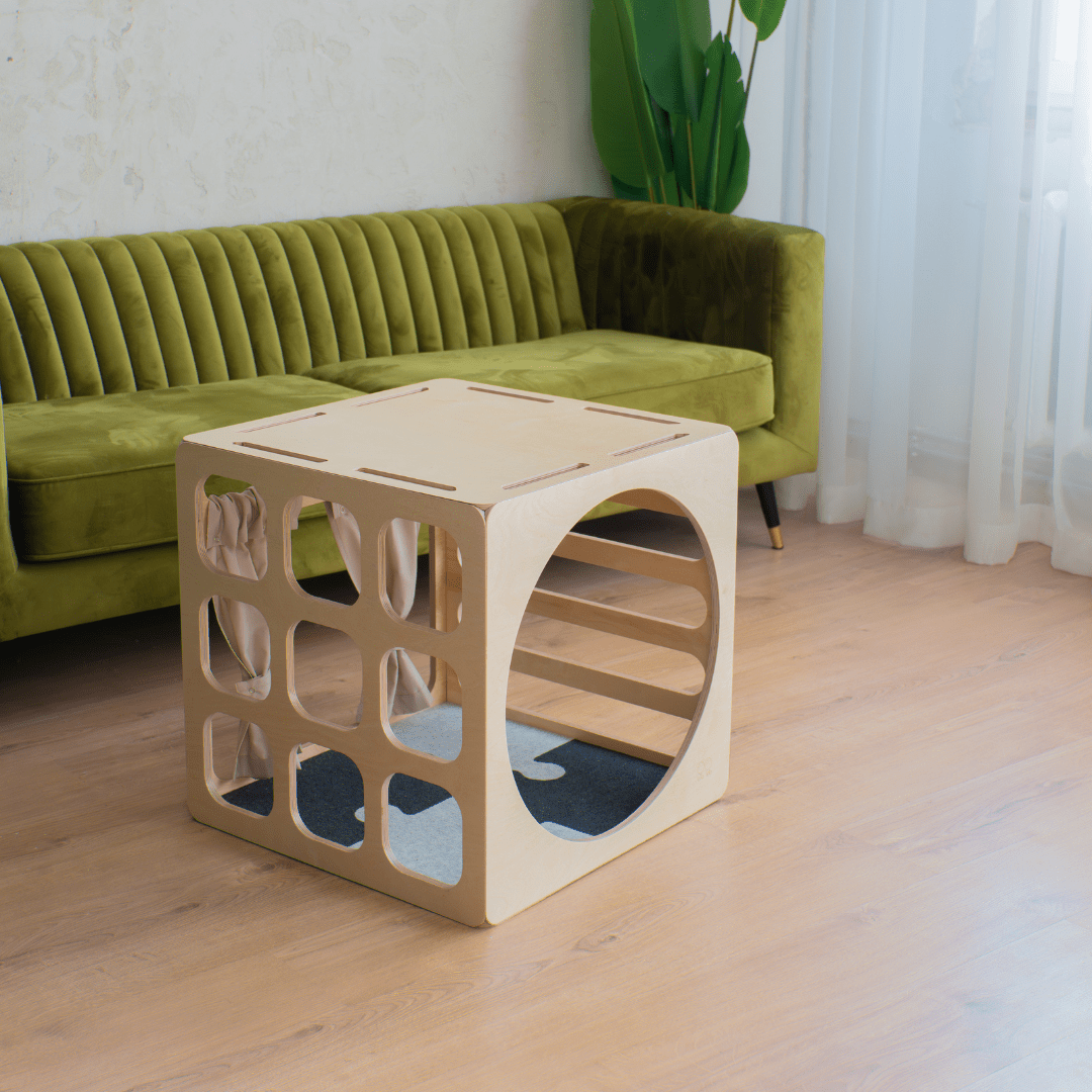 Ette Tete CUBITRI Climbing Cube, Wooden Montessori Play Cube – Climbing Cube for children, available at Learning Bugs UK
