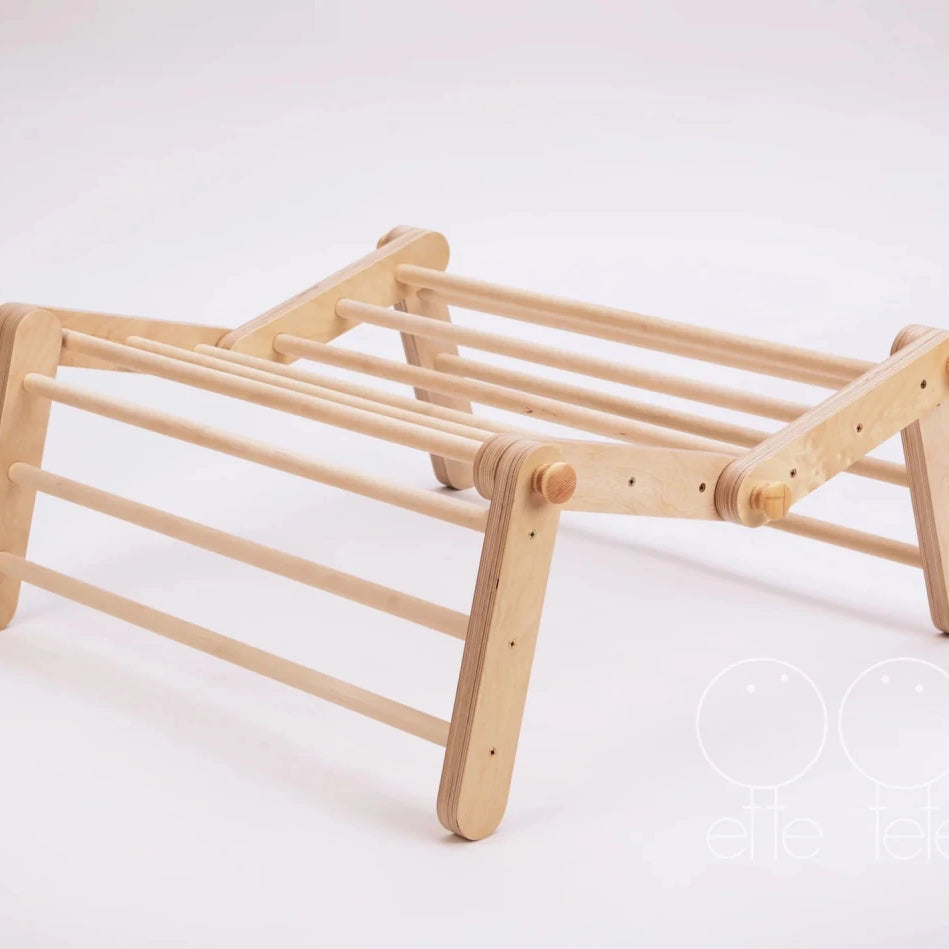 Ette Tete Pikler Triangle with Ramp | Modifiable Montessori Climbing Frame – Climbing Triangle for children, available at Learning Bugs UK