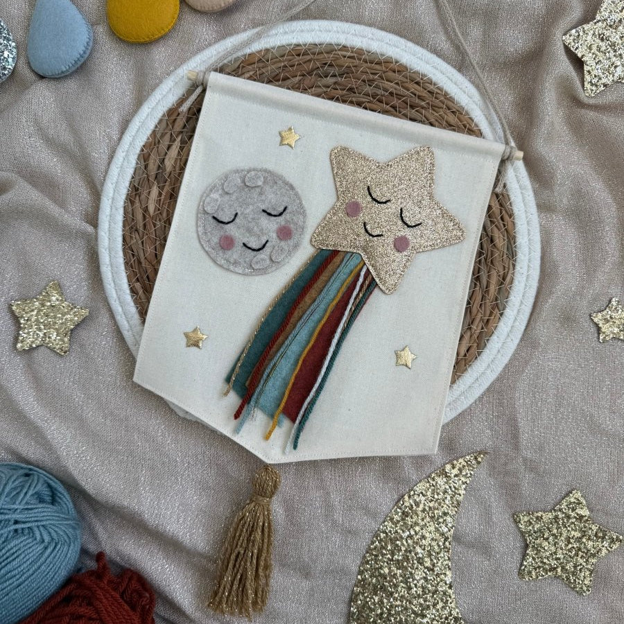Shooting Star Wall Hanging - Earth Tones – for children, available at Learning Bugs UK