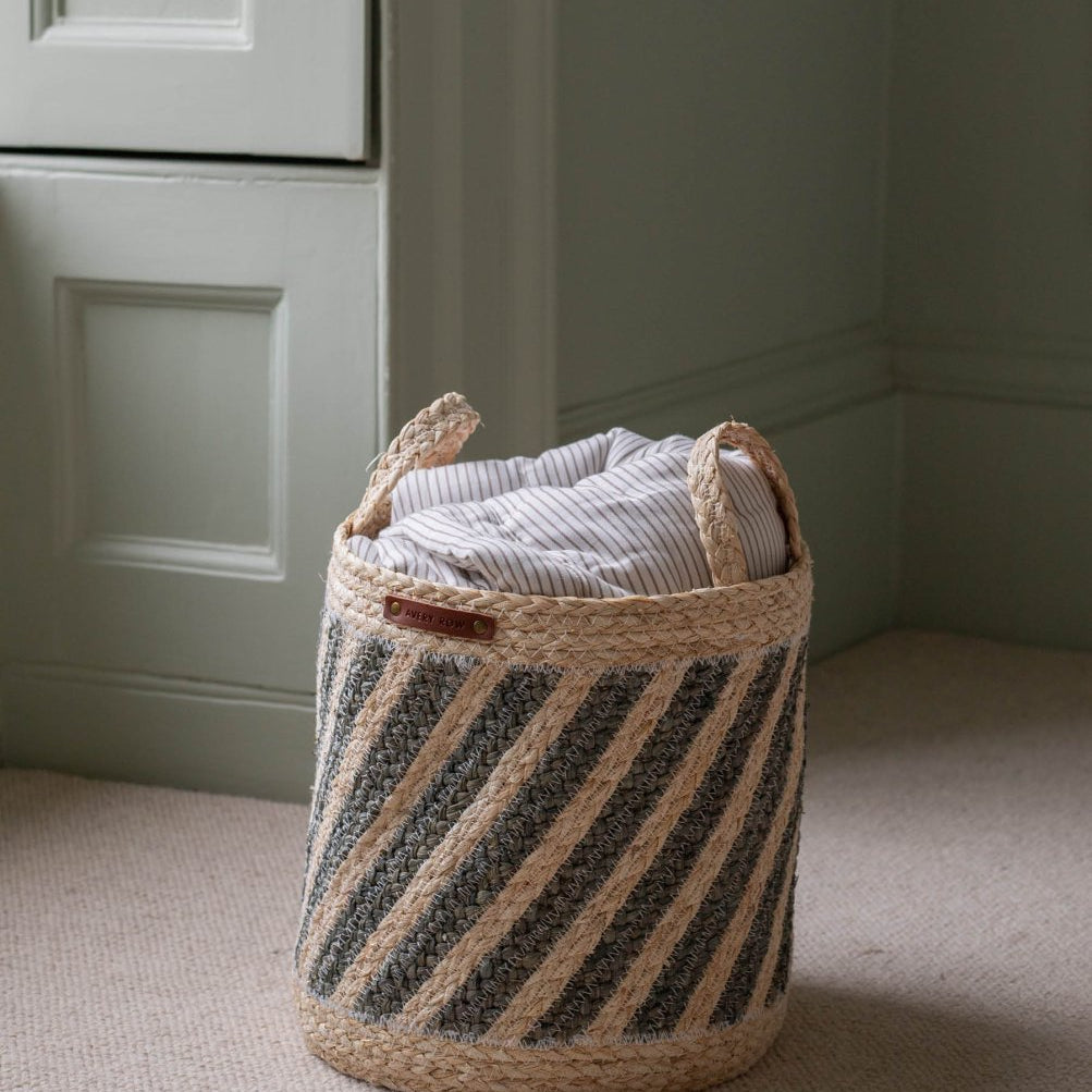 Maize Stripe Storage Basket Set of 3 - Natural – Baby Changing for children, available at Learning Bugs UK