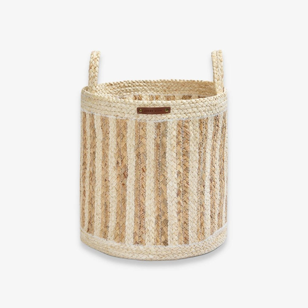 Maize Stripe Storage Basket Set of 3 - Natural – Baby Changing for children, available at Learning Bugs UK