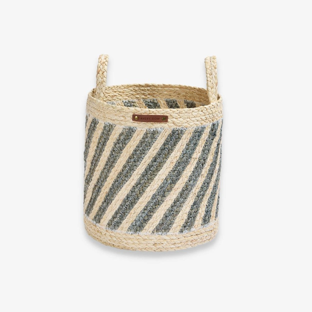 Maize Stripe Storage Basket Set of 3 - Natural – Baby Changing for children, available at Learning Bugs UK