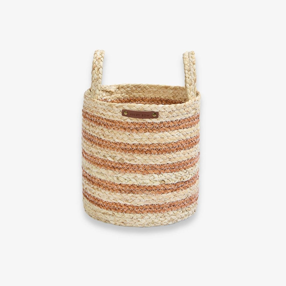 Maize Stripe Storage Basket Set of 3 - Natural – Baby Changing for children, available at Learning Bugs UK