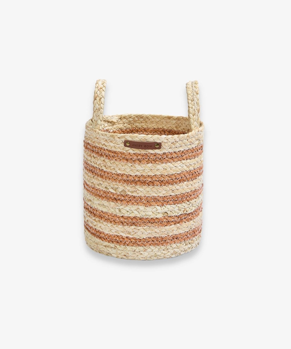 Maize Stripe Storage Basket Set of 3 - Natural – Baby Changing for children, available at Learning Bugs UK