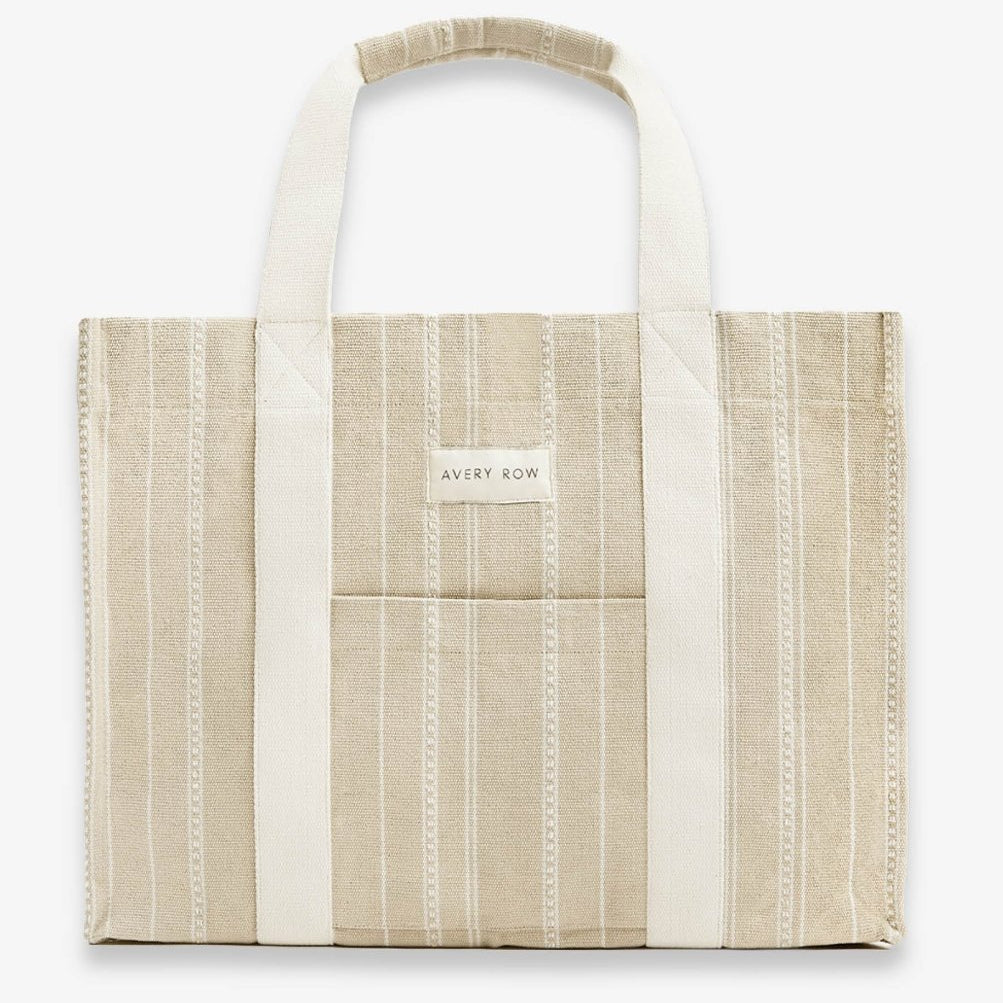 Woven Stripe Bag - Natural – Parent Accessories for children, available at Learning Bugs UK