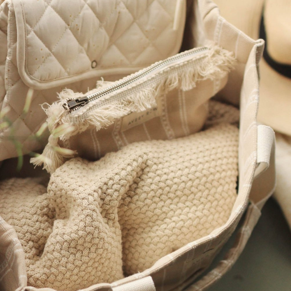 Woven Stripe Bag - Natural – Parent Accessories for children, available at Learning Bugs UK