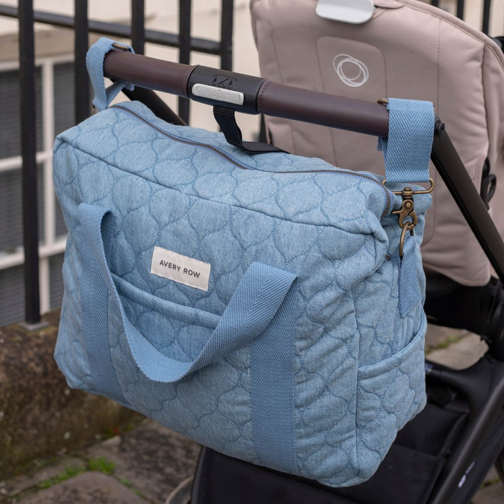 Baby Changing Bag - Denim – Changing Bags & Travel Changing Mats for children, available at Learning Bugs UK