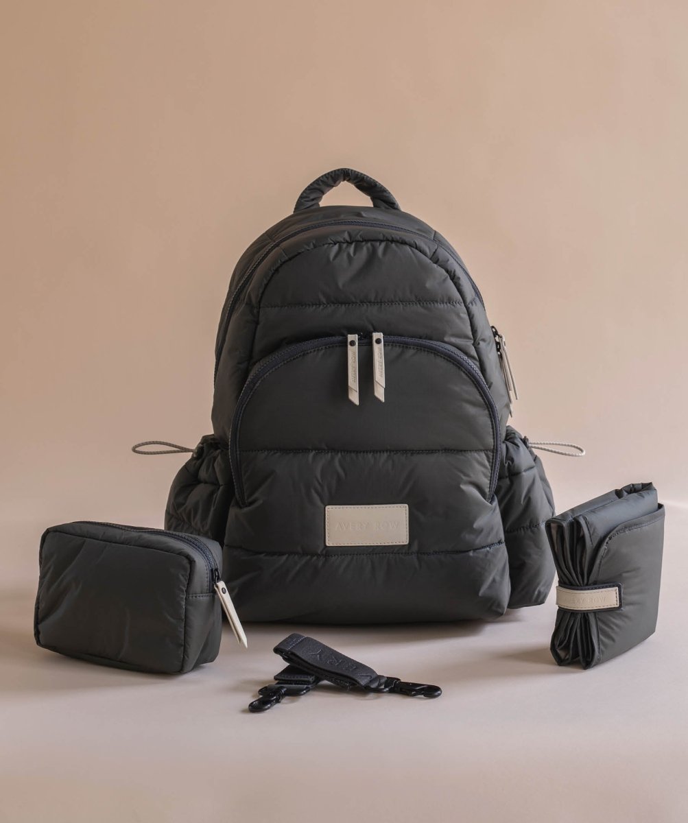 Baby Changing Backpack - Soft Black – Changing Bags & Travel Changing Mats for children, available at Learning Bugs UK