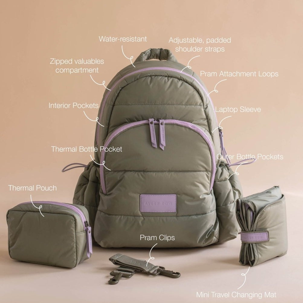 Baby Changing Backpack - Olive – Changing Bags & Travel Changing Mats for children, available at Learning Bugs UK