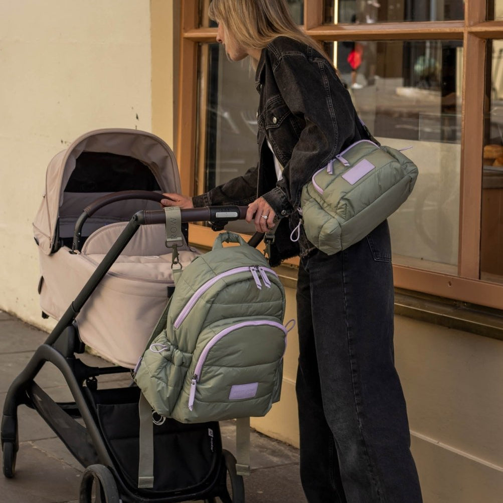 Baby Changing Backpack - Olive – Changing Bags & Travel Changing Mats for children, available at Learning Bugs UK