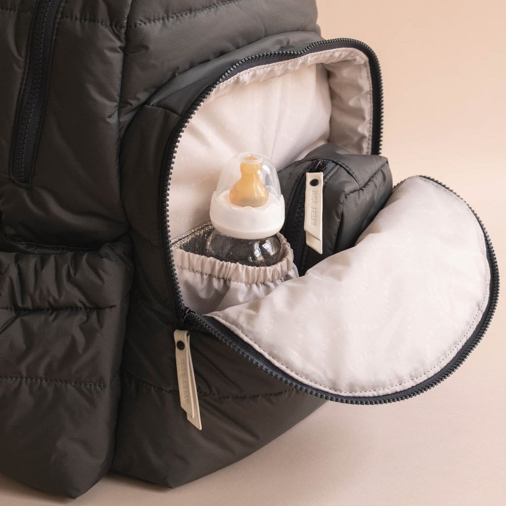 Baby Changing Backpack - Soft Black – Changing Bags & Travel Changing Mats for children, available at Learning Bugs UK