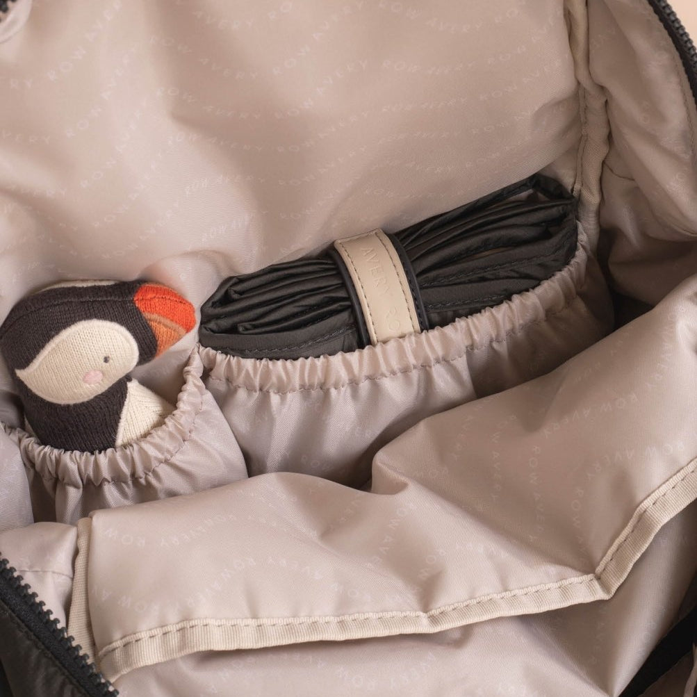Baby Changing Backpack - Soft Black – Changing Bags & Travel Changing Mats for children, available at Learning Bugs UK