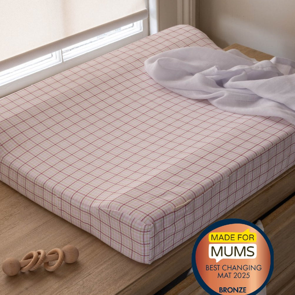 Baby Changing Mat - Pink Check – Baby Changing for children, available at Learning Bugs UK