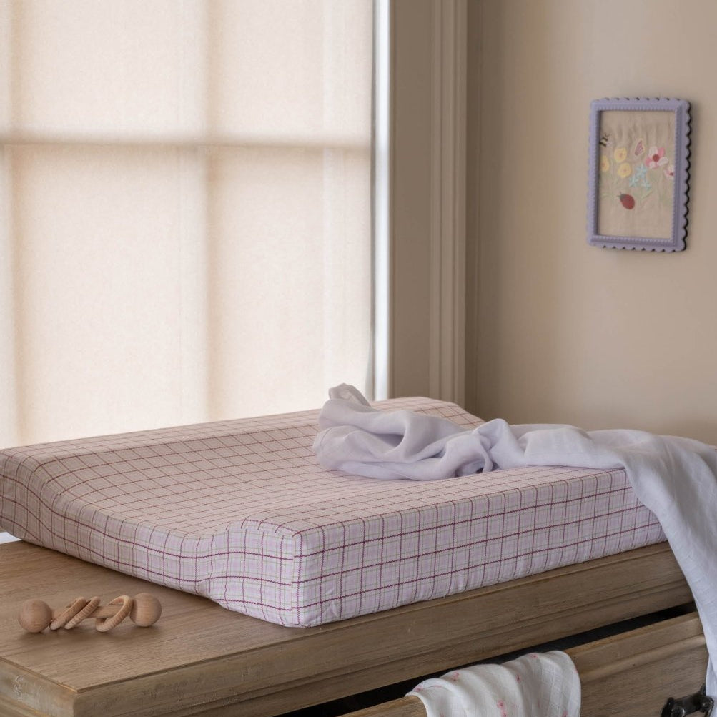 Baby Changing Mat - Pink Check – Baby Changing for children, available at Learning Bugs UK