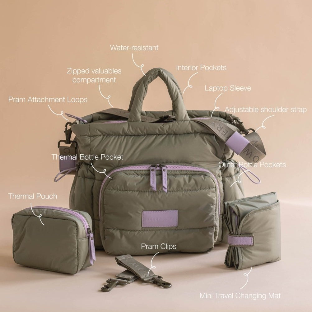 Baby Changing Tote Bag - Olive – Changing Bags & Travel Changing Mats for children, available at Learning Bugs UK