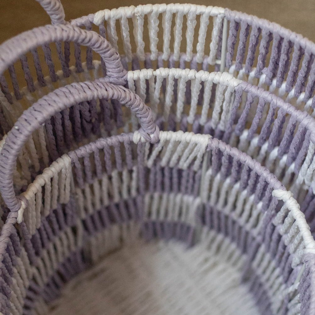 Checkerboard Storage Basket Large - Lilac – Storage for children, available at Learning Bugs UK