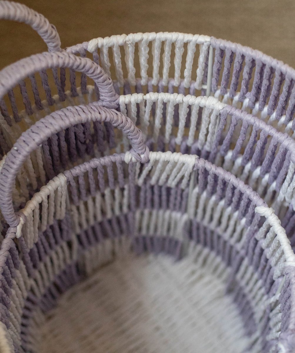 Checkerboard Storage Basket Medium - Lilac – Storage for children, available at Learning Bugs UK