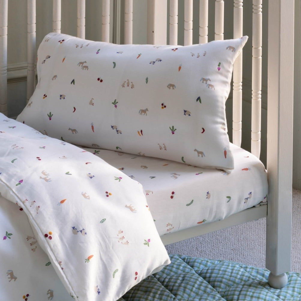 Organic Cotton Cotbed Bedding Set - Little Farm – Bedding for children, available at Learning Bugs UK