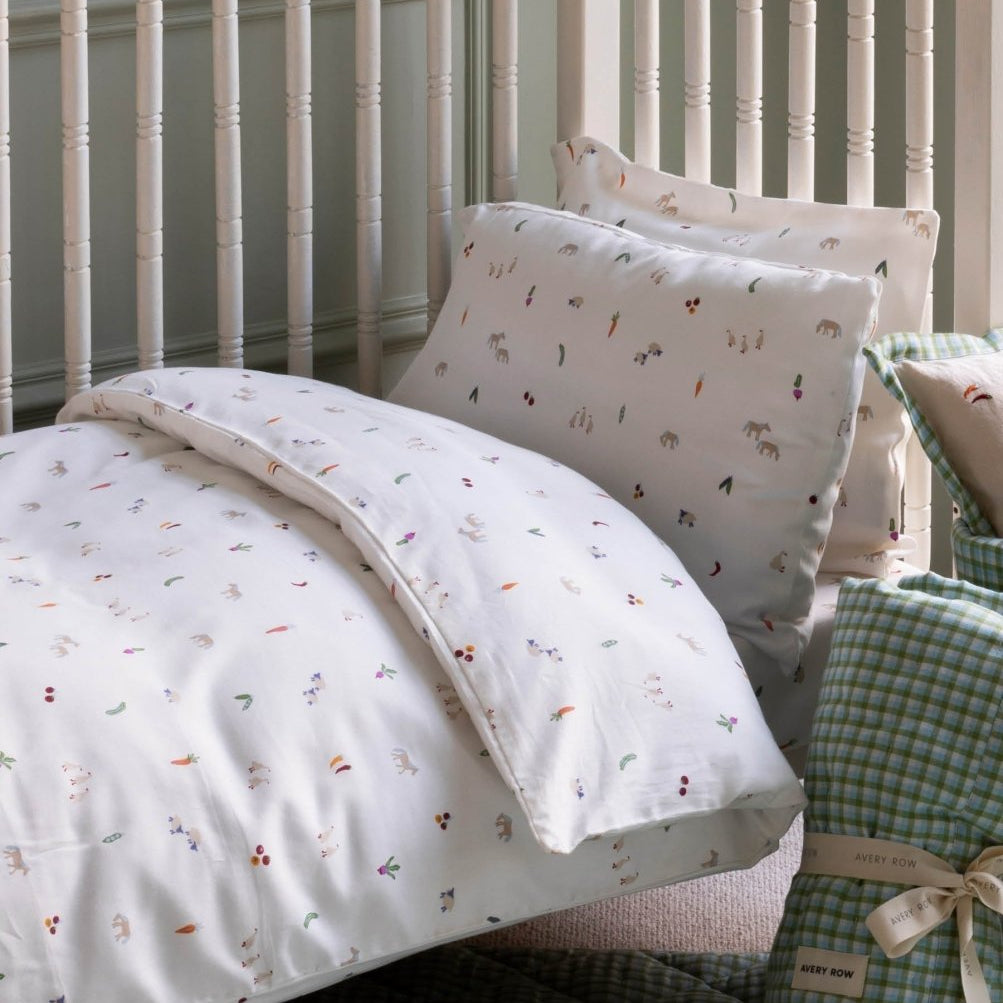 Organic Cotton Cotbed Bedding Set - Little Farm – Bedding for children, available at Learning Bugs UK