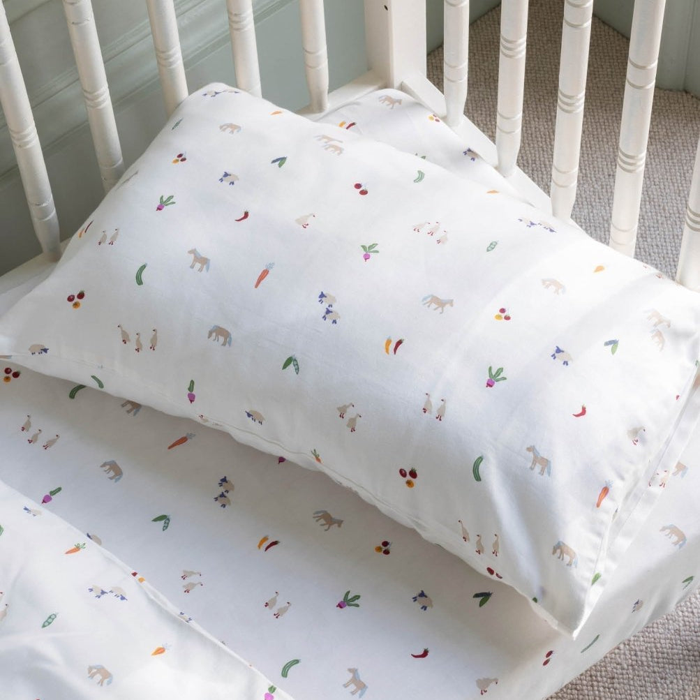Organic Cotton Cotbed Bedding Set - Little Farm – Bedding for children, available at Learning Bugs UK