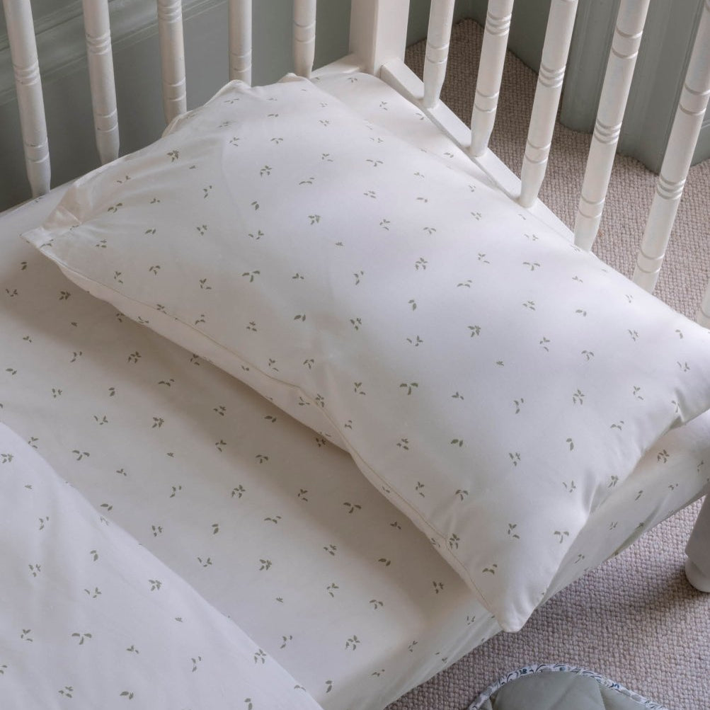 Organic Cotton Cotbed Bedding Set - Nettle Scatter – Bedding for children, available at Learning Bugs UK