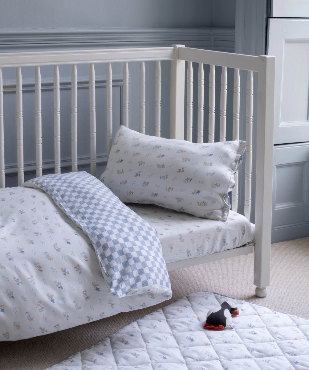 Organic Cotton Cotbed Bedding Set - Coastline – Bedding for children, available at Learning Bugs UK