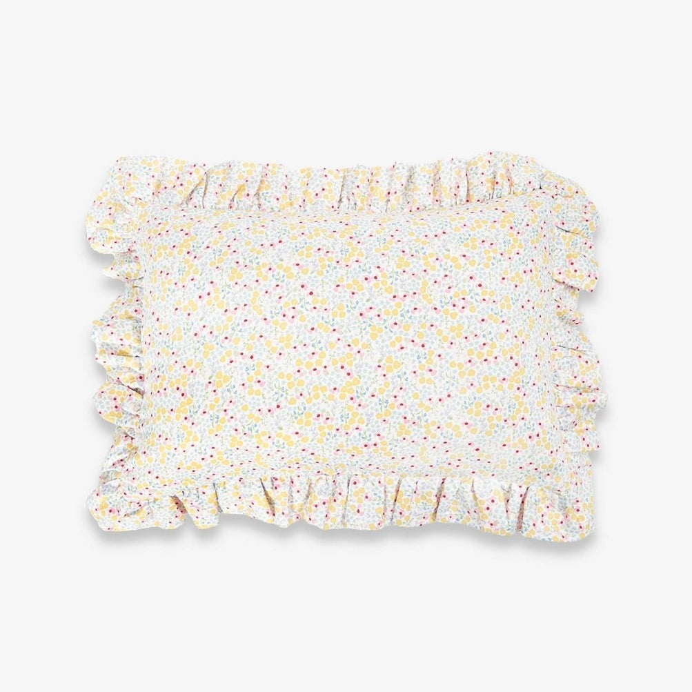 Rectangle Linen Frill Cushion - Wildflower Garden – for children, available at Learning Bugs UK