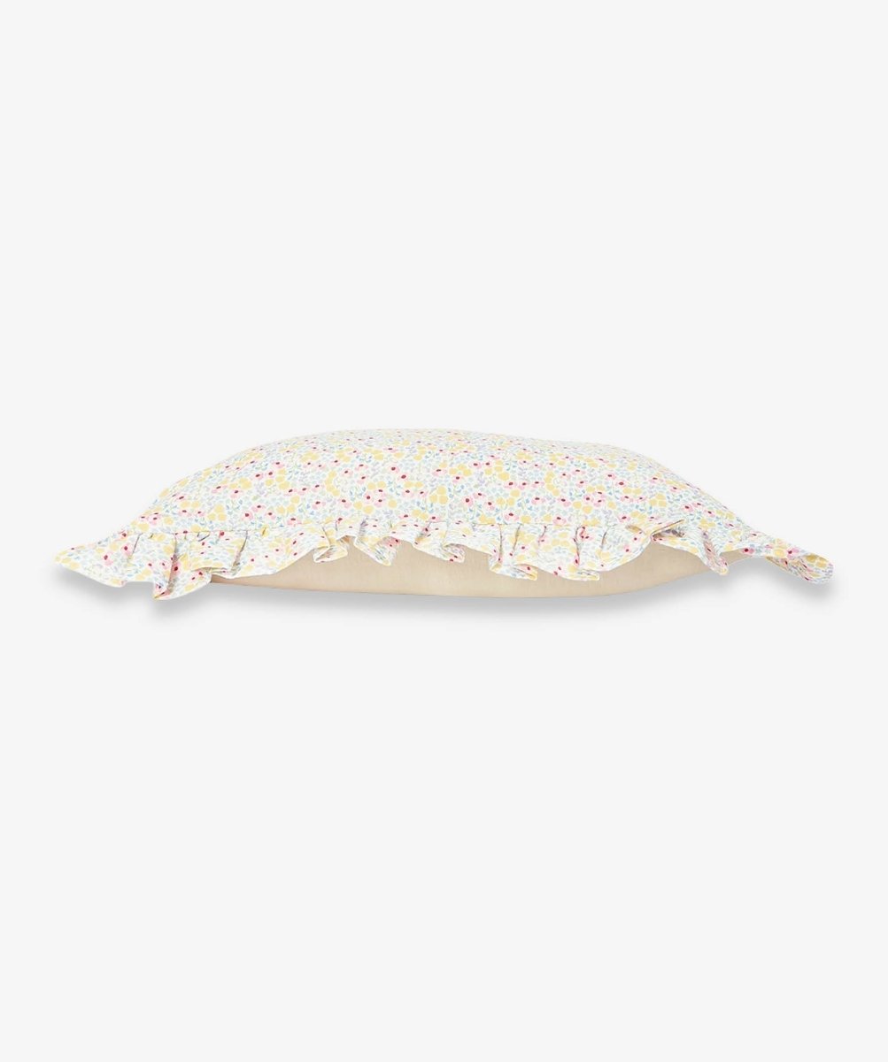 Rectangle Linen Frill Cushion - Wildflower Garden – for children, available at Learning Bugs UK
