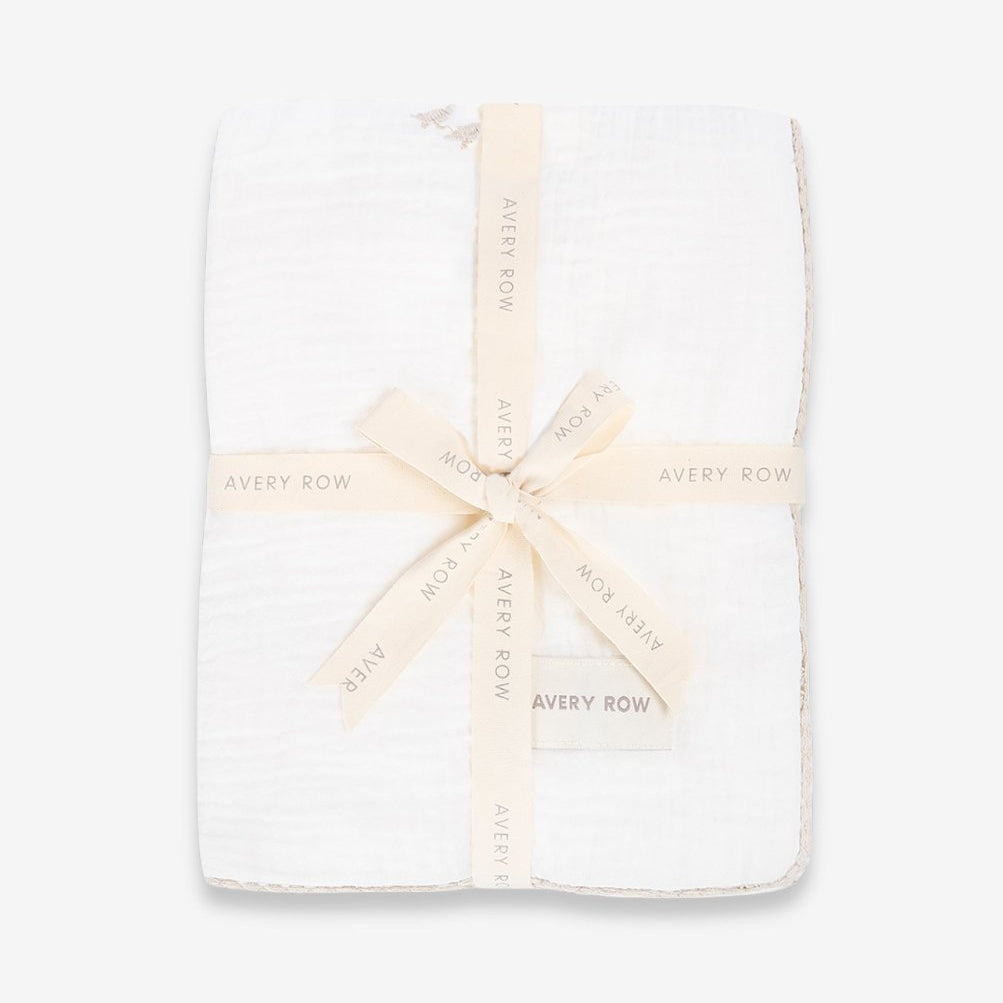 Embroidered Muslin Blanket - Little Farm – Blankets for children, available at Learning Bugs UK