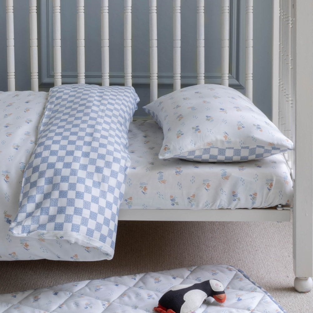 Organic Cotbed Fitted Sheet - Coastline – Bedding for children, available at Learning Bugs UK