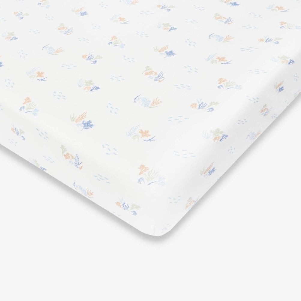 Organic Cotbed Fitted Sheet - Coastline – Bedding for children, available at Learning Bugs UK