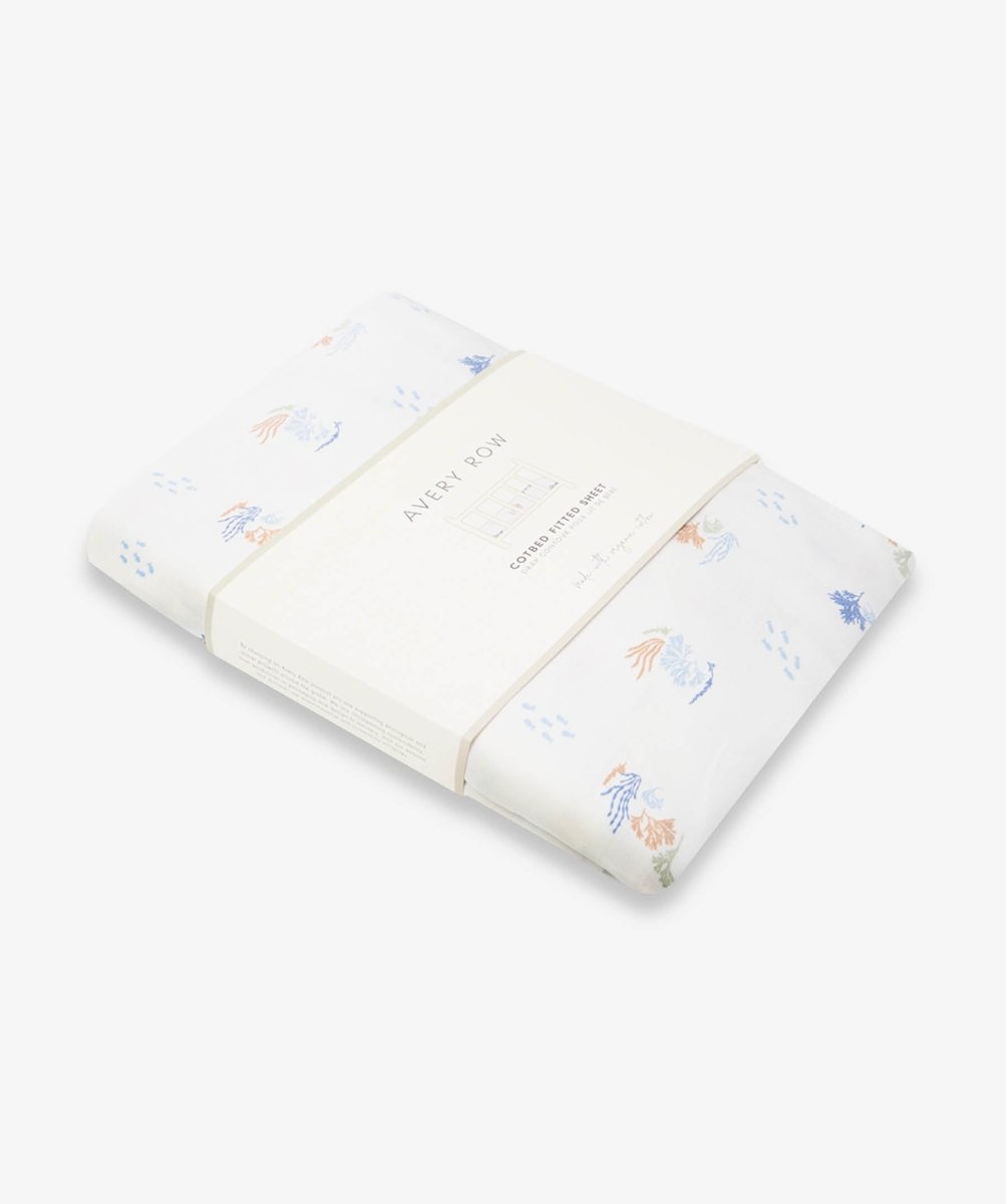 Organic Cotbed Fitted Sheet - Coastline – Bedding for children, available at Learning Bugs UK