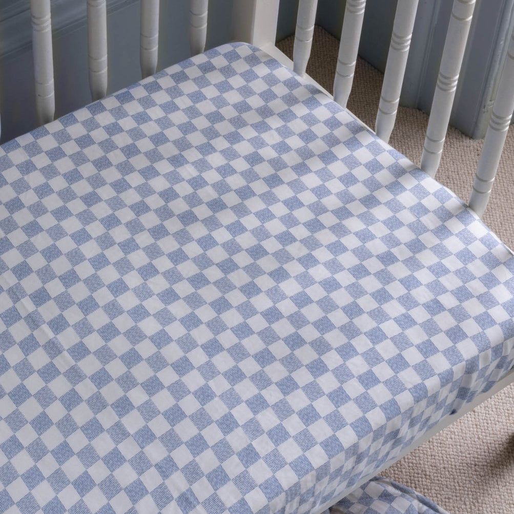 Organic Cotbed Fitted Sheet - Waves – Bedding for children, available at Learning Bugs UK