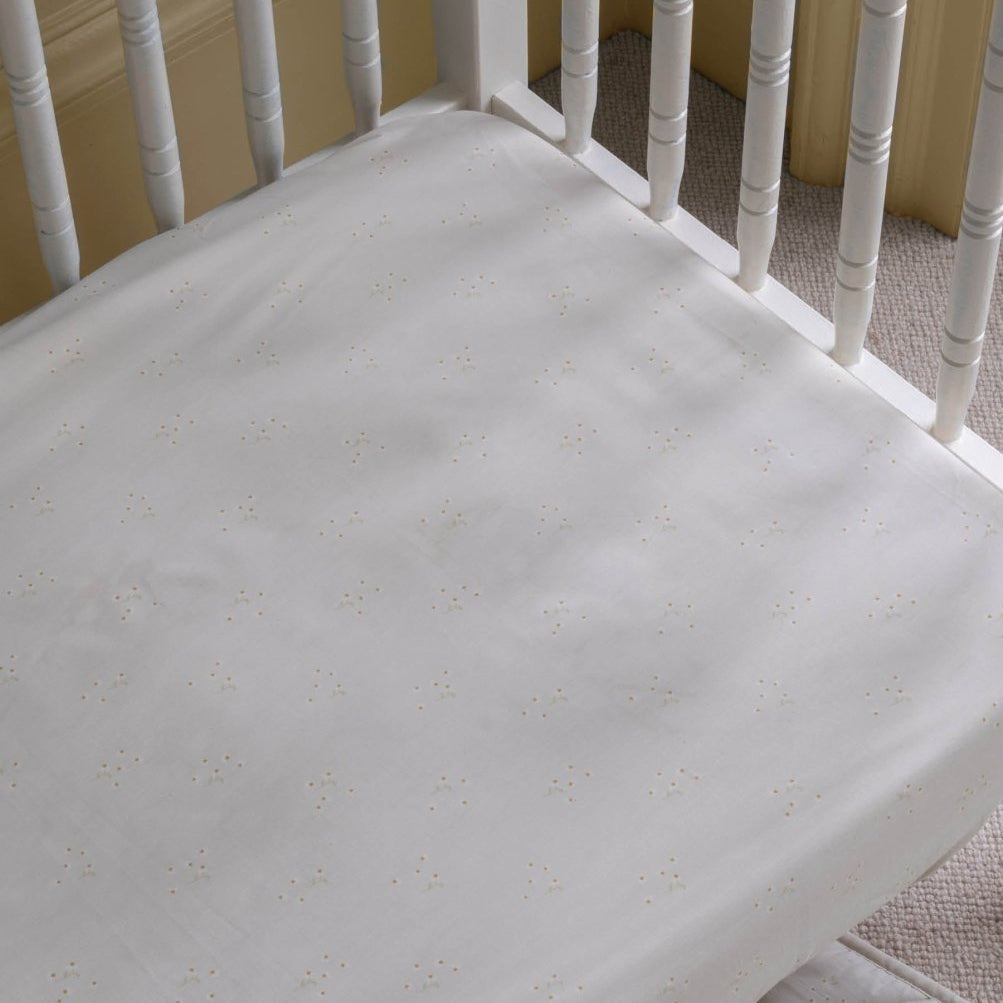 Organic Cotbed Fitted Sheet - Wild Chamomile – Bedding for children, available at Learning Bugs UK