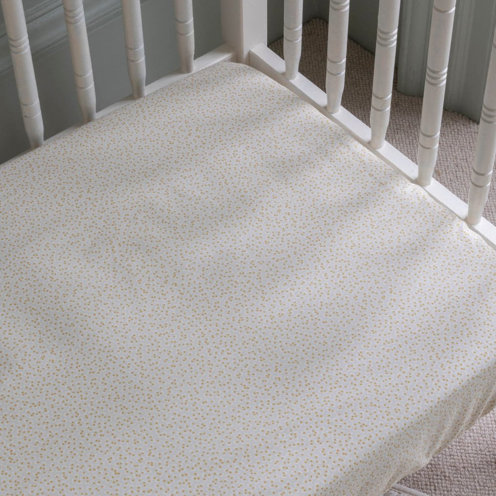 Organic Cotbed Fitted Sheet - Daisy Meadow – Bedding for children, available at Learning Bugs UK