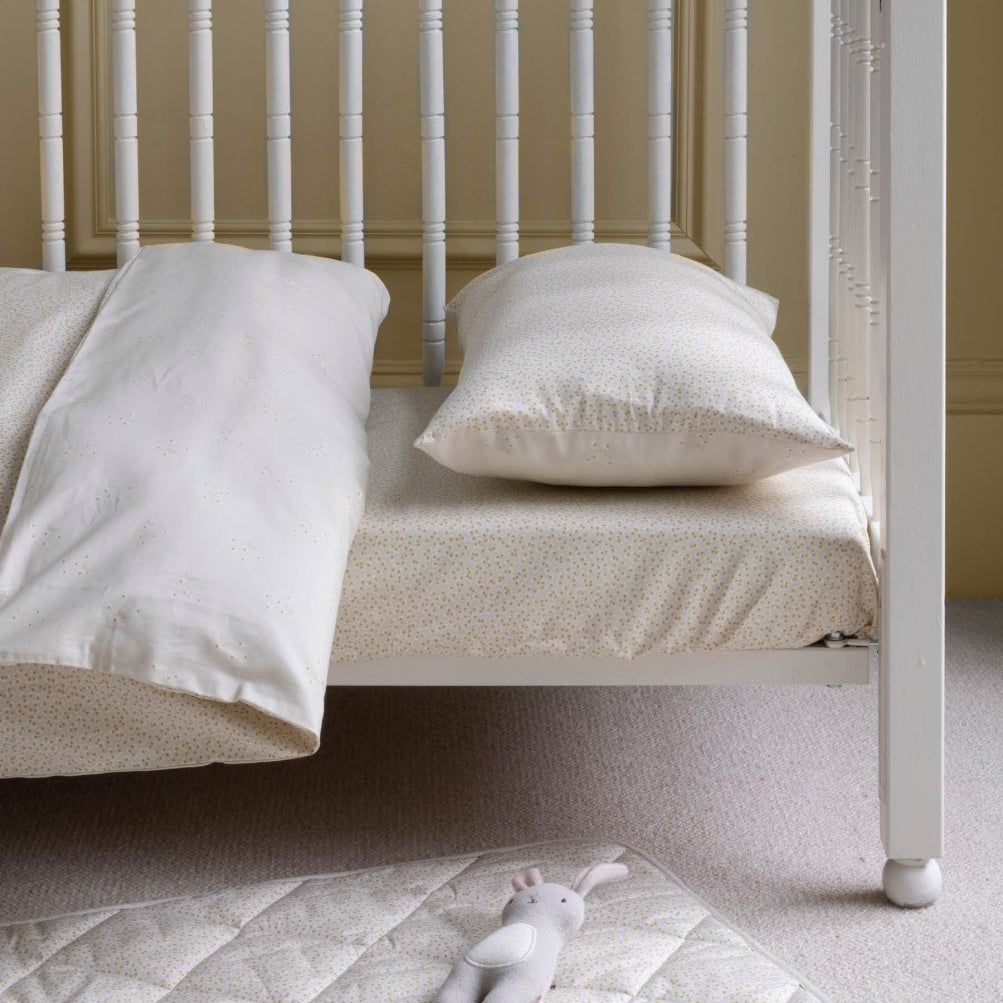 Organic Cotbed Fitted Sheet - Daisy Meadow – Bedding for children, available at Learning Bugs UK
