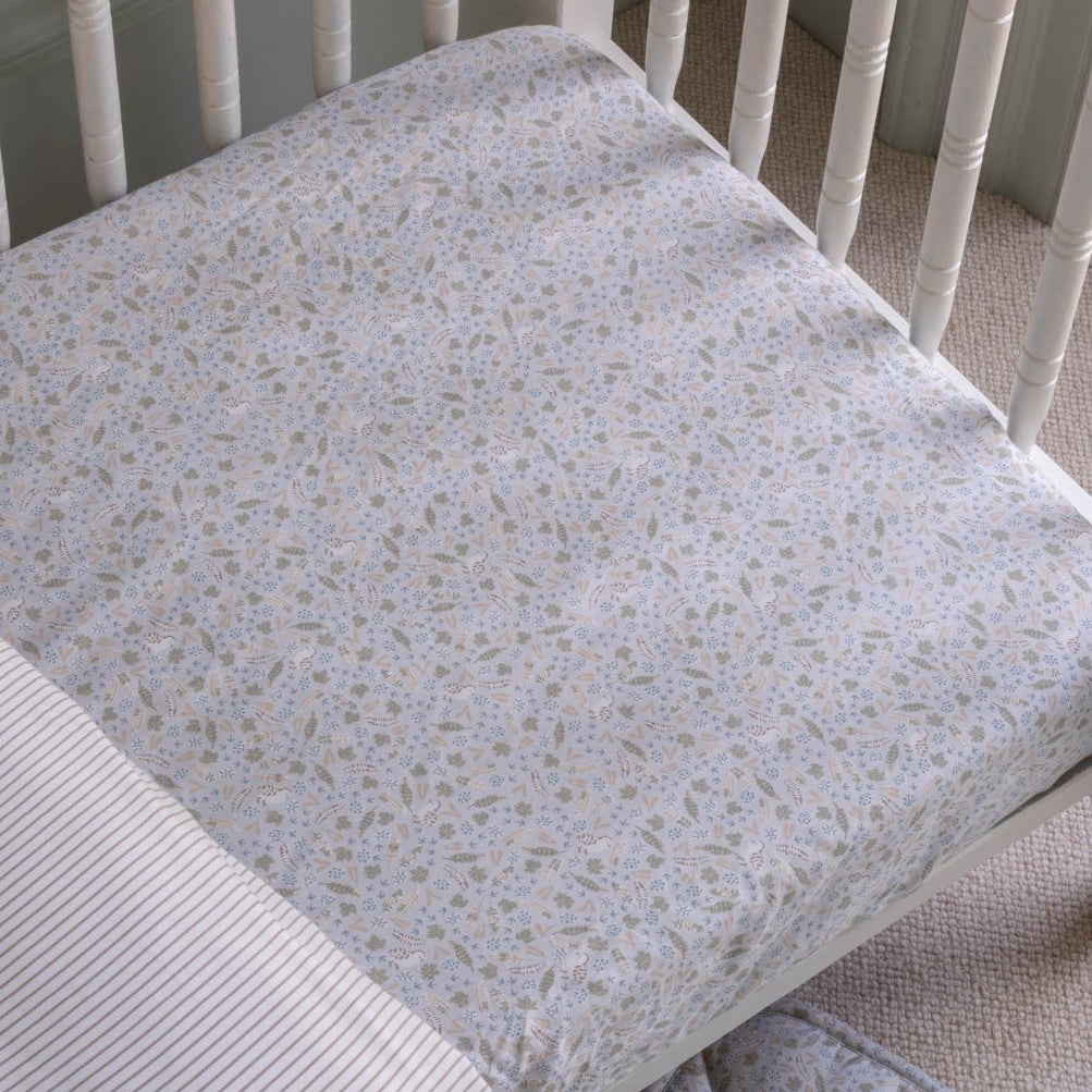 Organic Cotbed Fitted Sheet - Nature Trail – Bedding for children, available at Learning Bugs UK