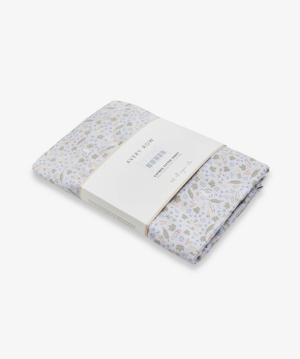 Organic Cotbed Fitted Sheet - Nature Trail – Bedding for children, available at Learning Bugs UK