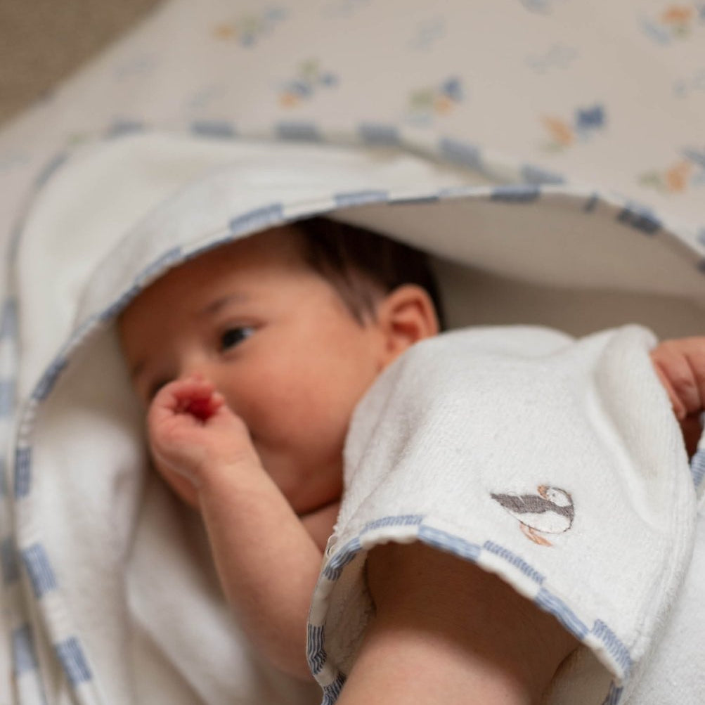 Hooded Towel - Baby - Coastline – Towelling for children, available at Learning Bugs UK