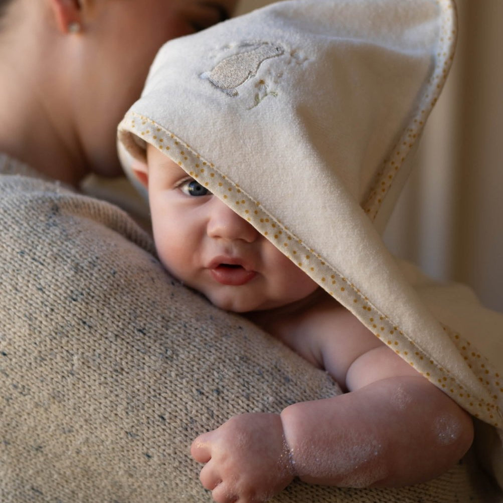 Hooded Towel - Baby - Wild Chamomile – Towelling for children, available at Learning Bugs UK