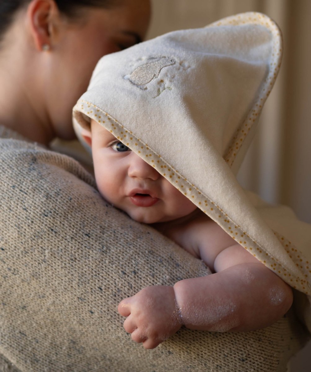 Hooded Towel - Baby - Wild Chamomile – Towelling for children, available at Learning Bugs UK
