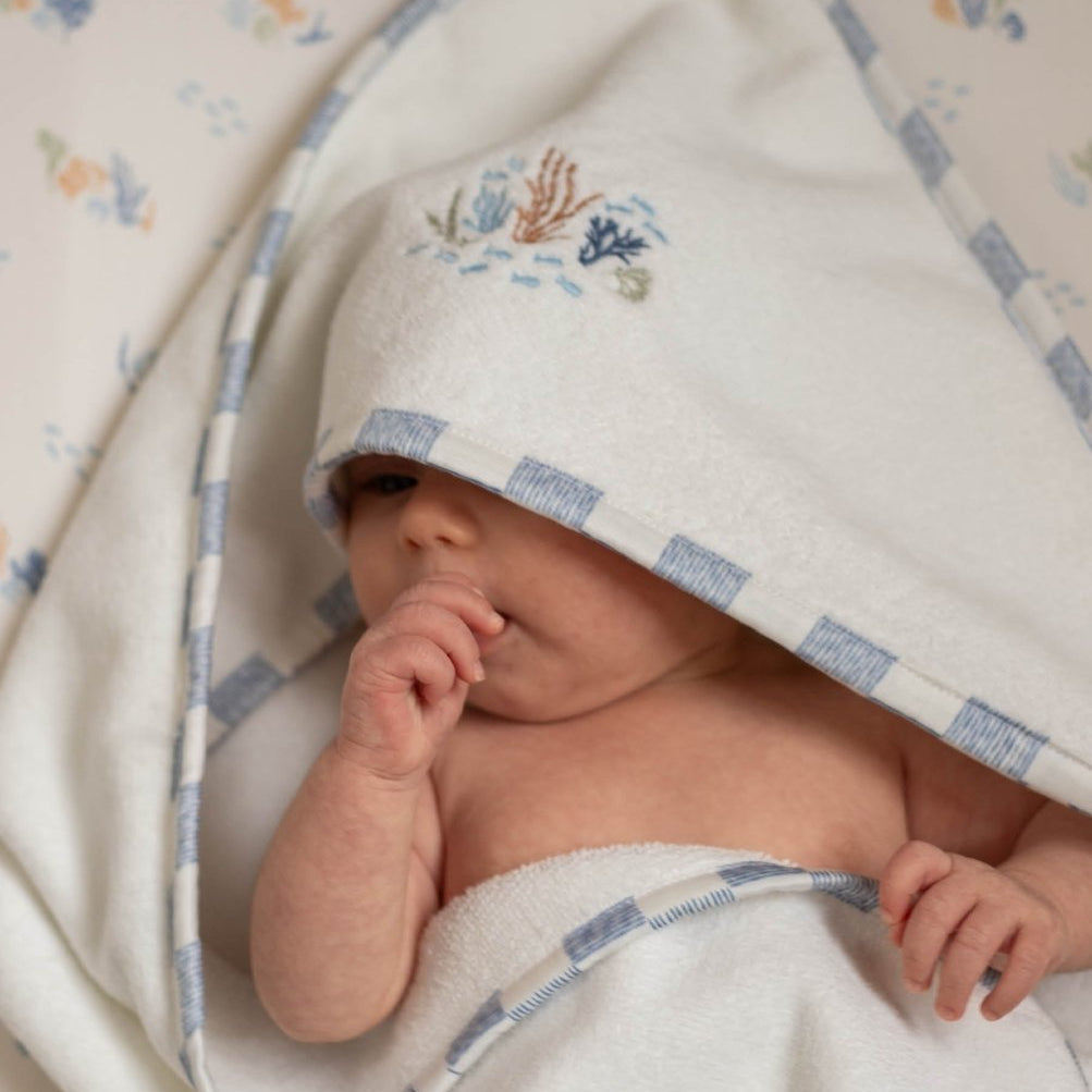 Hooded Towel - Baby - Coastline – Towelling for children, available at Learning Bugs UK