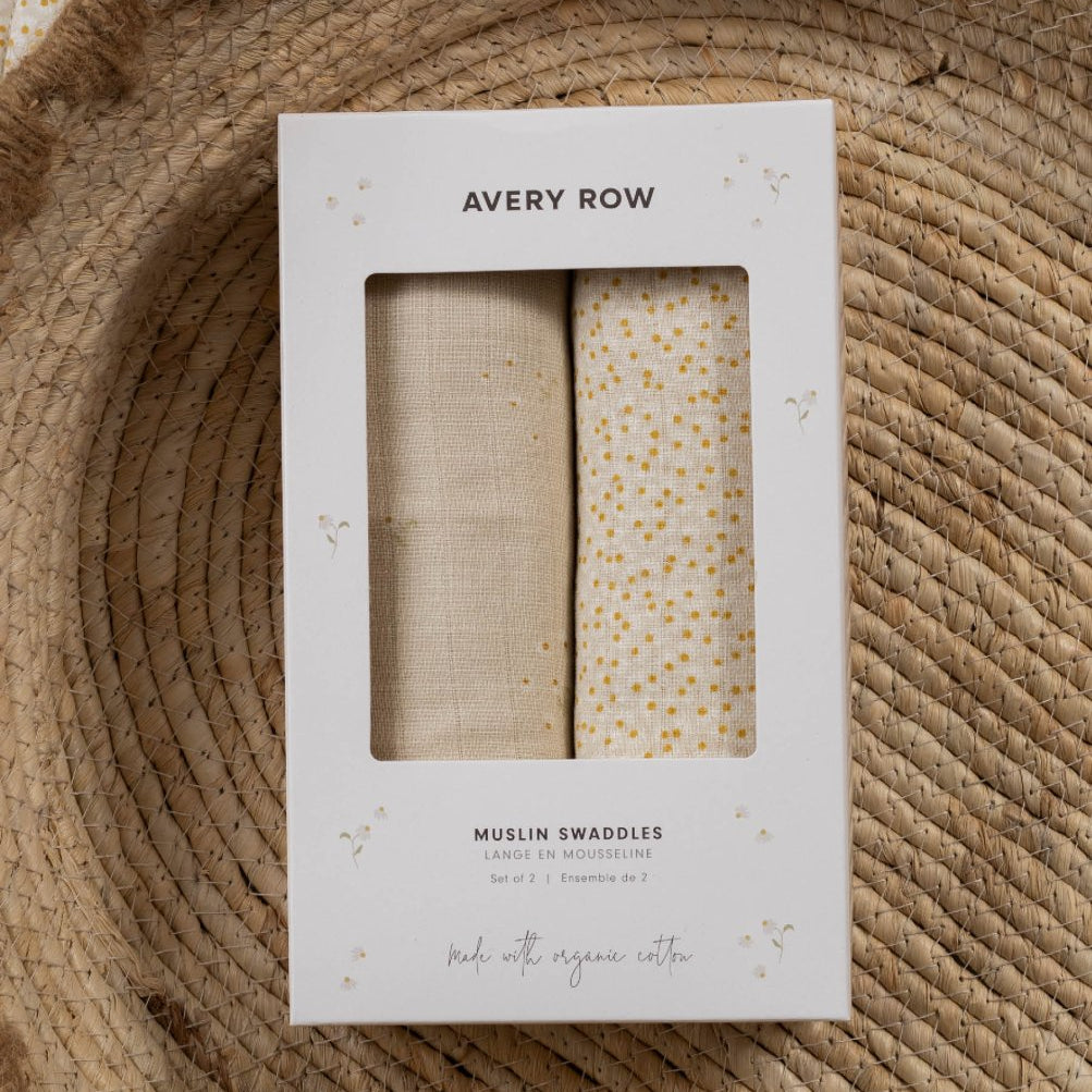 Extra Large Organic Baby Muslins, Set of 2 - Wild Chamomile / Daisy Meadow – for children, available at Learning Bugs UK
