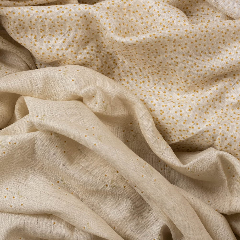 Extra Large Organic Baby Muslins, Set of 2 - Wild Chamomile / Daisy Meadow – for children, available at Learning Bugs UK