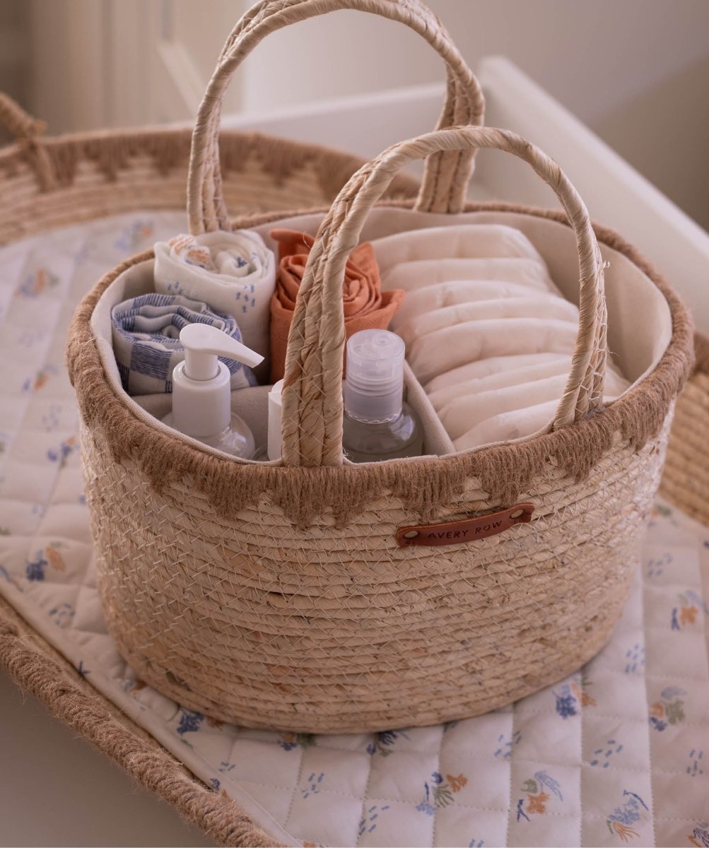 Avery Row Maize Nappy Caddy - Natural – Nappy Caddies for children, available at Learning Bugs UK